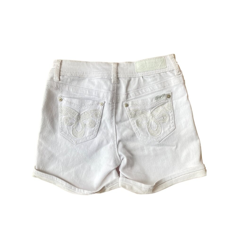 NWOT Seven7 Women's Size 4 Rolled Cuff White Denim Weekend Shorts MSRP$49 - Picture 2 of 8